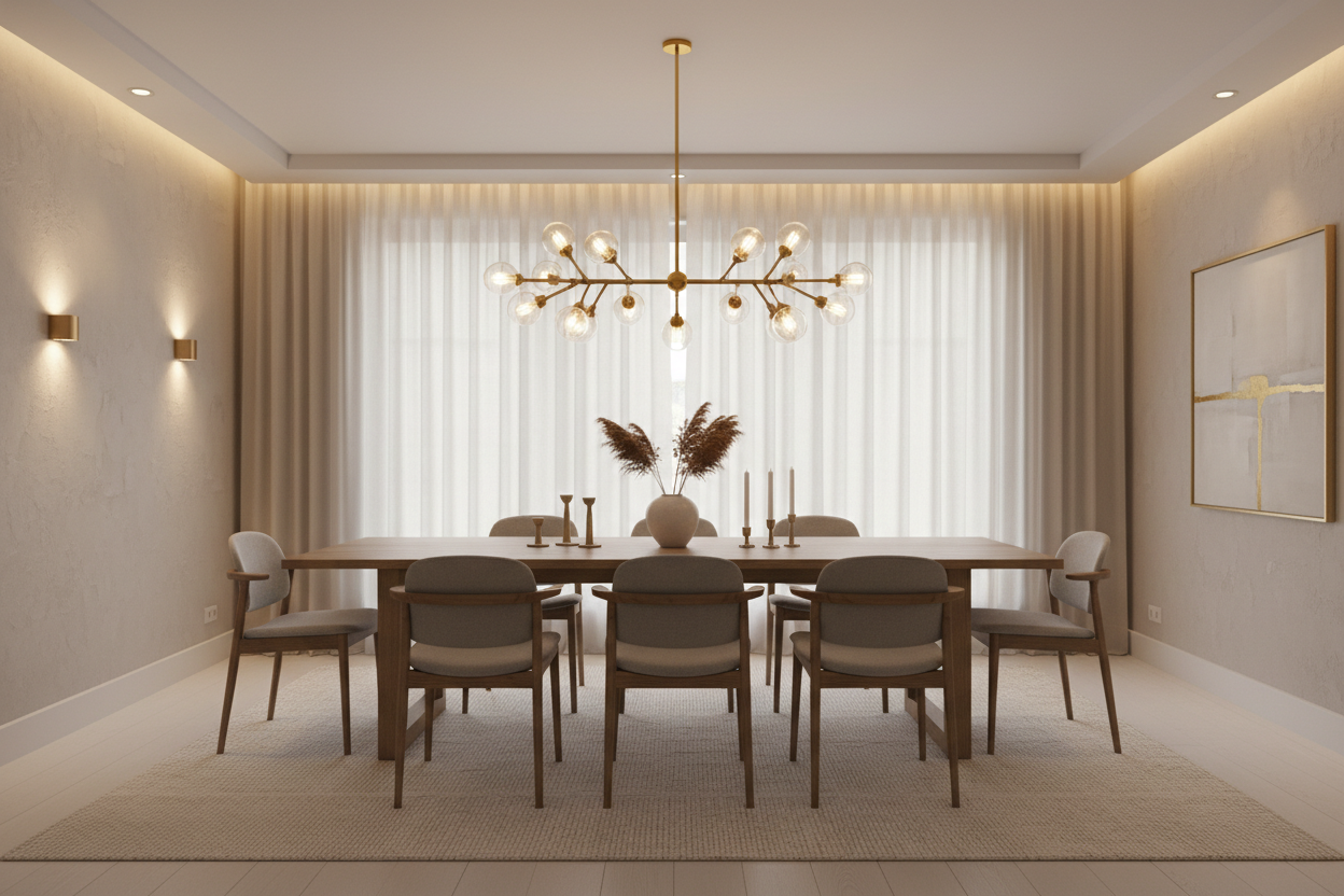 Kaip išsirinkti sietyną valgomajam, kad atrodytų proporcingai