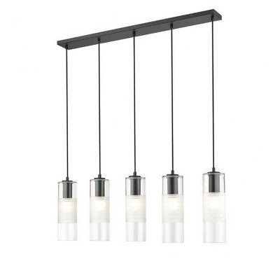 Penkių lempų linijinis sietynas virtuvei ir valgomajam