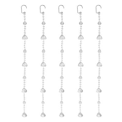 Akriliniai deimanto karoliukai sietynui, 10 vnt. dekoras