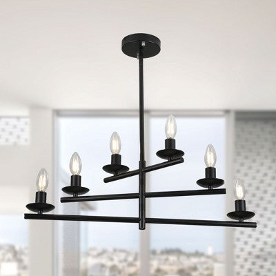 Trijų pakopų vintažinis metalinis pakabinamas šviestuvas virtuvei