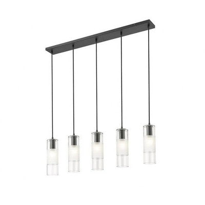 Penkių lempų linijinis sietynas virtuvei ir valgomajam