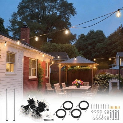 Ilga lauko girlianda su stulpais, 61 m