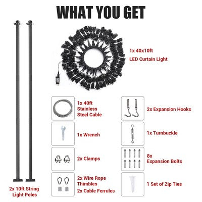 Šviesų užuolaida 12,2 x 3,0 m renginiams