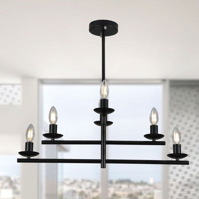 Trijų pakopų vintažinis metalinis pakabinamas šviestuvas virtuvei