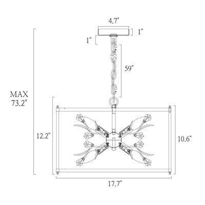 Juodas ir auksinis kristalų sietynas, reguliuojamas aukštis