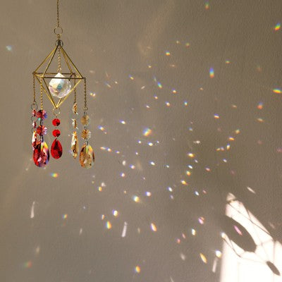 Krištolo ovalūs karoliukai sietynui, 3,8 cm, 6 vnt.