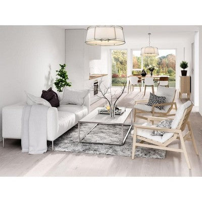 Aštuonių lempų audinio sietynas švelniam apšvietimui namuose