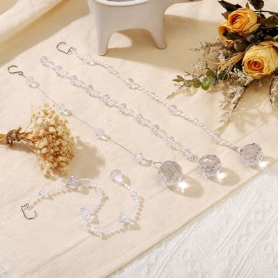 Akriliniai deimanto karoliukai sietynui, 10 vnt. dekoras