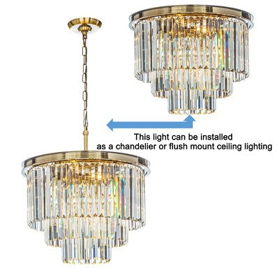 Trijų aukštų kristalų sietynas su kutų efektu