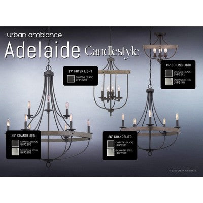 Ūkiškas stiliaus sietynas 76 x 66 cm grafito atspalvio