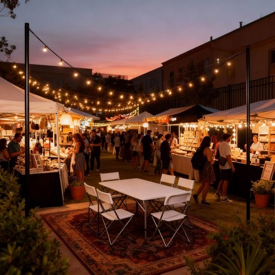 Ilga lauko girlianda su stulpais, 61 m