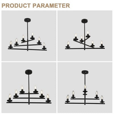 Trijų pakopų vintažinis metalinis pakabinamas šviestuvas virtuvei