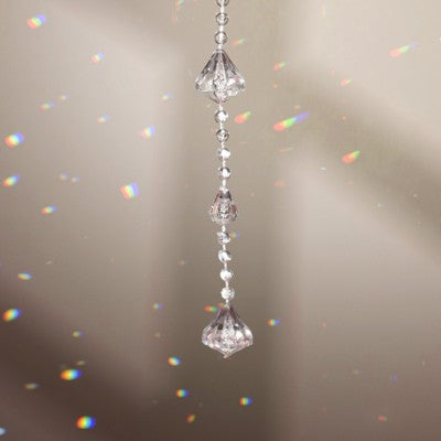 Akriliniai deimanto karoliukai sietynui, 10 vnt. dekoras